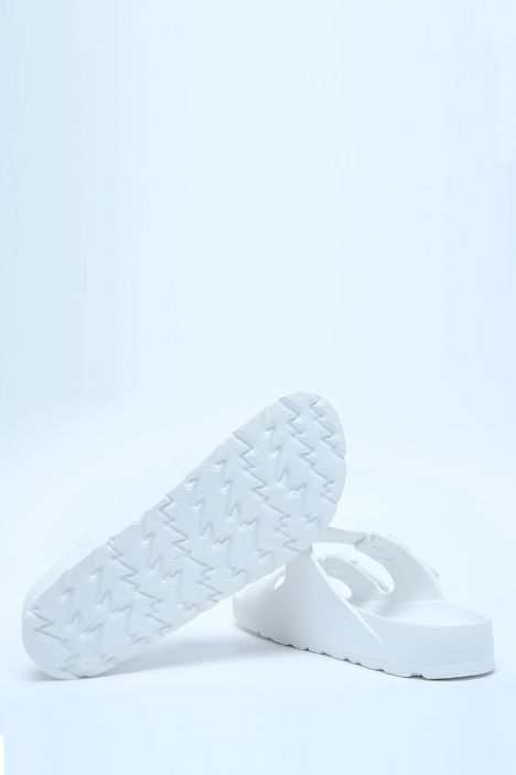 AQ1468 Kifidis Aqua Unisex Çift Bantlı Plaj Terliği 36-45 Beyaz/White