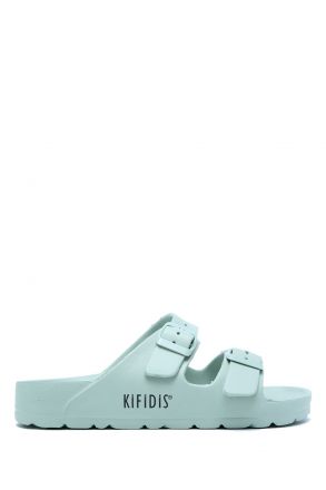 AQ1468 Kifidis Aqua Unisex Çift Bantlı Plaj Terliği 36-45 Yeşil/Mint