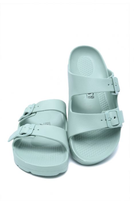 AQ1468 Kifidis Aqua Unisex Çift Bantlı Plaj Terliği 36-45 Yeşil/Mint