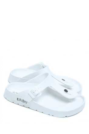 AQ1500 Kifidis Aqua Unisex Parmak Arası Plaj Terliği 36-45 Beyaz/White