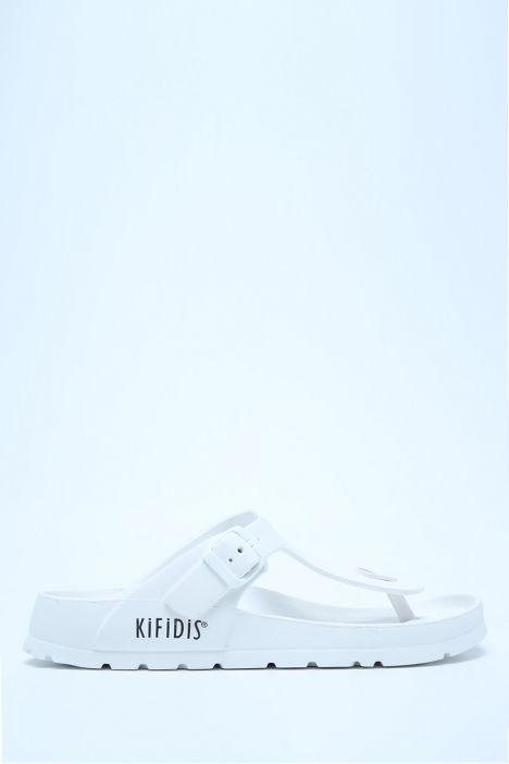 AQ1500 Kifidis Aqua Unisex Parmak Arası Plaj Terliği 36-45 Beyaz/White