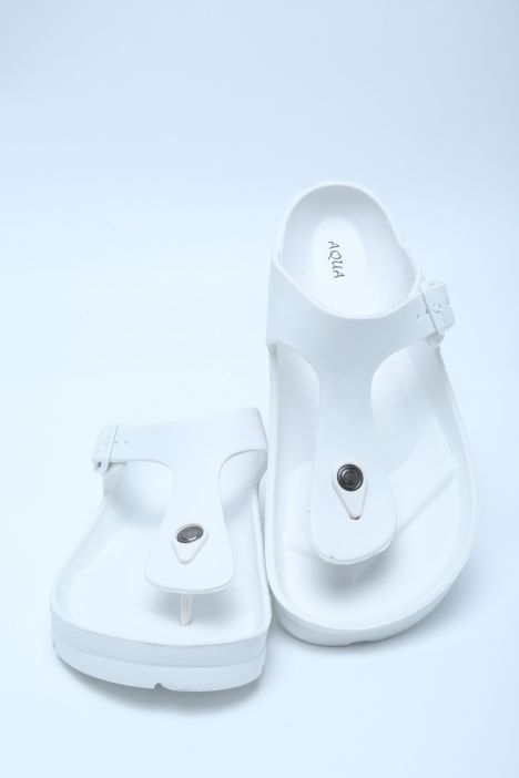 AQ1500 Kifidis Aqua Unisex Parmak Arası Plaj Terliği 36-45 Beyaz/White