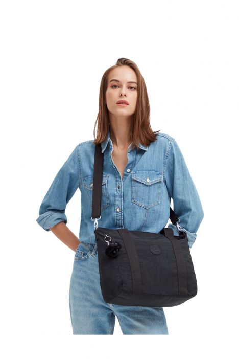 Kipling ASSENI S Küçük Boy Omuz Çantası 28x40x14 cm Black Noir