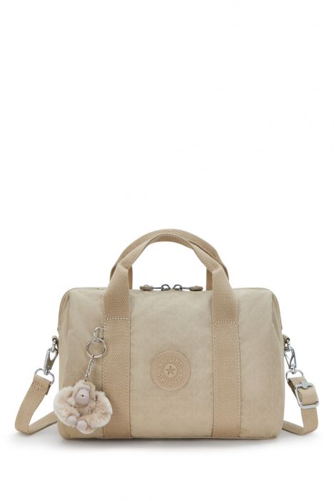 Kipling BINA M Orta Boy Omuz Çantası 17x27x14 cm Sign Beige Emb