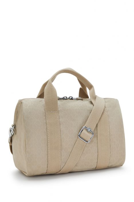 Kipling BINA M Orta Boy Omuz Çantası 17x27x14 cm Sign Beige Emb
