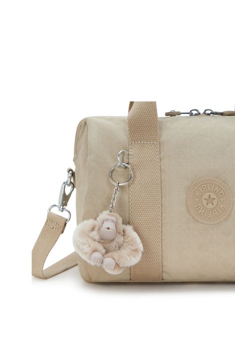 Kipling BINA M Orta Boy Omuz Çantası 17x27x14 cm Sign Beige Emb