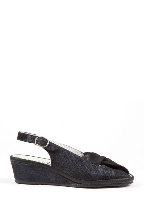 Bruna Ac-Kifidis Kadın Anatomik Deri Sandalet 35-42 JUTE-NAVY