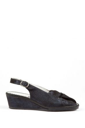 Bruna Ac-Kifidis Kadın Anatomik Deri Sandalet 35-42 JUTE-NAVY