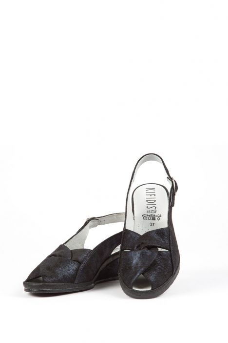 Bruna Ac-Kifidis Kadın Anatomik Deri Sandalet 35-42 JUTE-NAVY