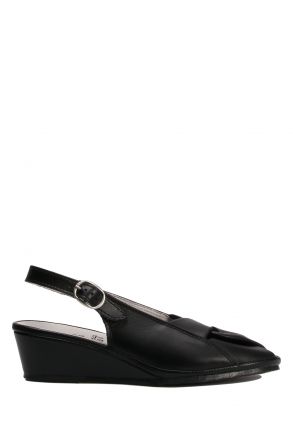 Bruna Ac-Kifidis Kadın Anatomik Deri Sandalet 35-42 Siyah/Black 738
