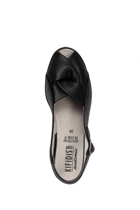 Bruna Ac-Kifidis Kadın Anatomik Deri Sandalet 35-42 Siyah/Black 738