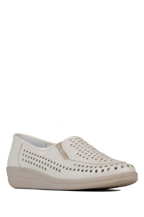 Buzios Ac-Kifidis Kadın Anatomik Deri Ayakkabı 35-42 Bej / Beige
