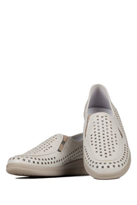 Buzios Ac-Kifidis Kadın Anatomik Deri Ayakkabı 35-42 Bej / Beige