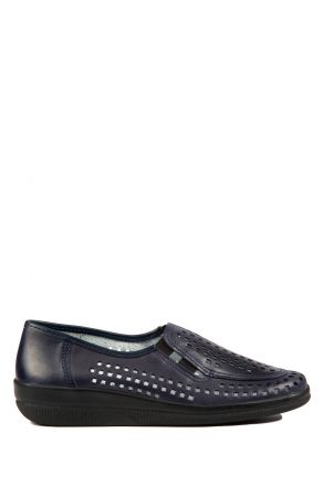 Buzios Ac-Kifidis Kadın Anatomik Deri Ayakkabı 35-42 Lacivert / Navy 2332