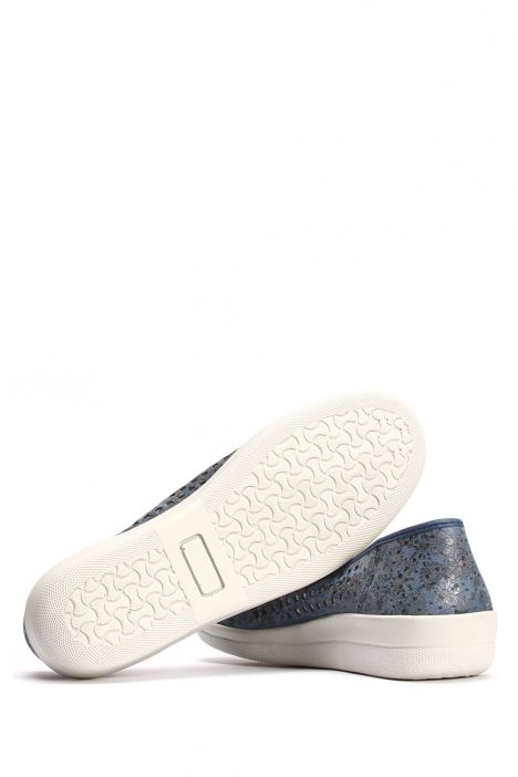 Buzios Ac-Kifidis Kadın Anatomik Deri Ayakkabı 35-42 Lacivert Desenli/Blue Trim 1422