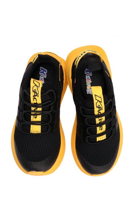 C225 Kifidis Active Unisex Çocuk Spor Ayakkabı 26-35 Siyah-Sarı / Black-Yellow