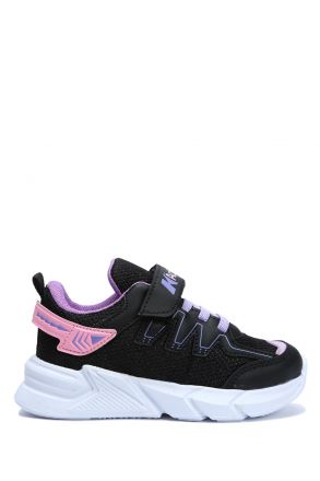 C328 Kifidis Active Unisex Çocuk Spor Ayakkabı 26-35 Siyah-Pembe / Black-Pink