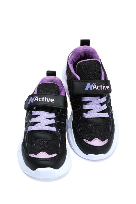 C328 Kifidis Active Unisex Çocuk Spor Ayakkabı 26-35 Siyah-Pembe / Black-Pink