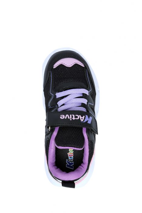 C328 Kifidis Active Unisex Çocuk Spor Ayakkabı 26-35 Siyah-Pembe / Black-Pink