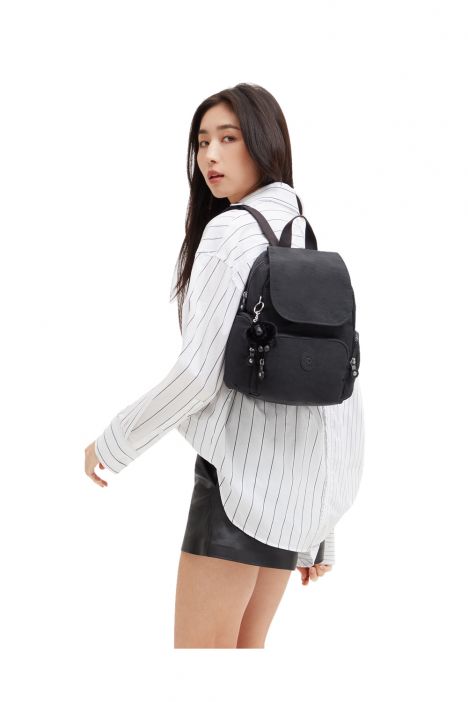 Kipling CITY ZIP MINI Küçük Boy Sırt Çantası 29x27x14 cm Black Noir