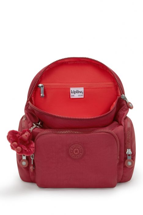 Kipling CITY ZIP MINI Küçük Boy Sırt Çantası 29x27x14 cm Funky Red