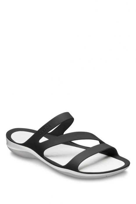 Crocs 203998 Swiftwater Kadın Terlik 36-39 Siyah/Beyaz - Black/White