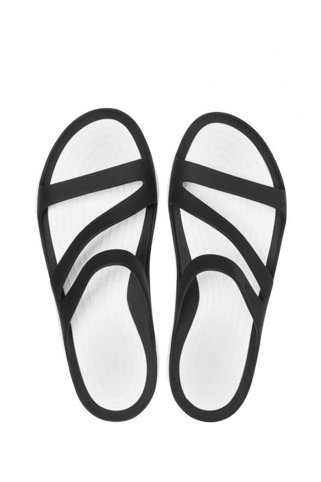Crocs 203998 Swiftwater Kadın Terlik 36-39 Siyah/Beyaz - Black/White