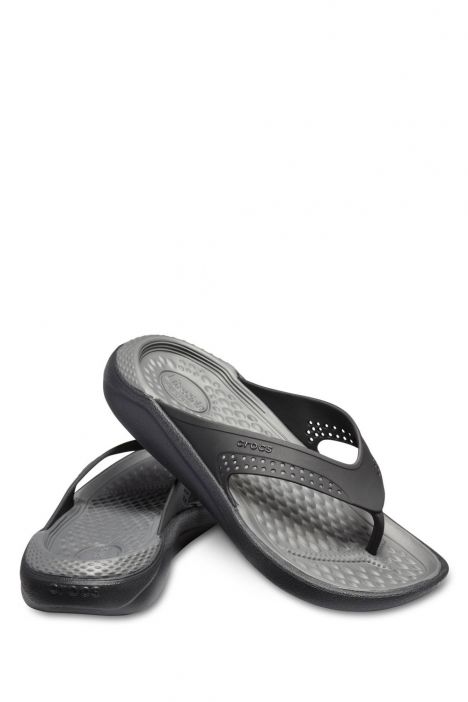 Crocs 205182 LiteRide Flip Erkek Terlik 41-46 0DD-Siyah/Gri-Black/Slate Grey