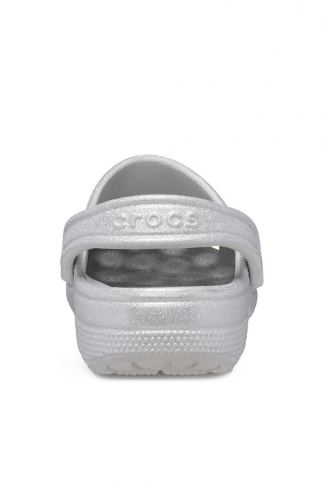 Crocs 205942 Classic Glitter Clog Kadın Simli Sandalet 36-40 0IC-Gri/Silver Glitter