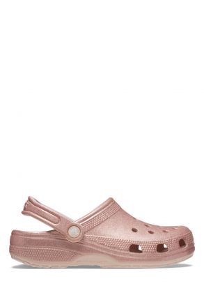 Crocs 205942 Classic Glitter Clog Kadın Simli Sandalet 36-40 6WV-Pembe/Quartz