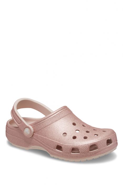Crocs 205942 Classic Glitter Clog Kadın Simli Sandalet 36-40 6WV-Pembe/Quartz