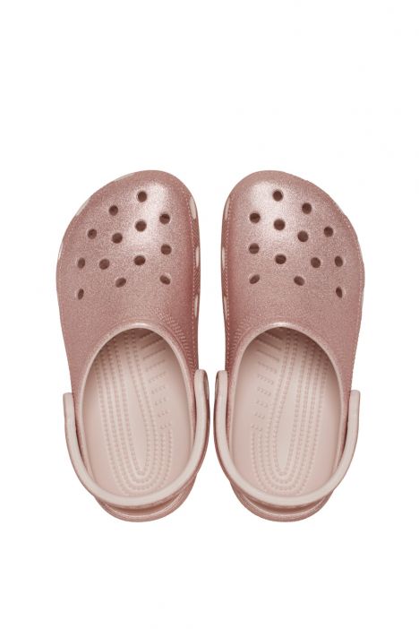 Crocs 205942 Classic Glitter Clog Kadın Simli Sandalet 36-40 6WV-Pembe/Quartz