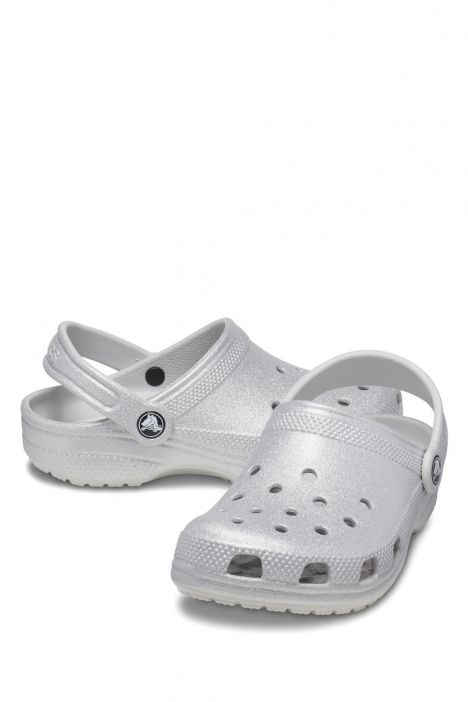 Crocs 206992 Classic Glitter Çocuk Sandalet 19-27 0IC-Gri/Silver Glitter