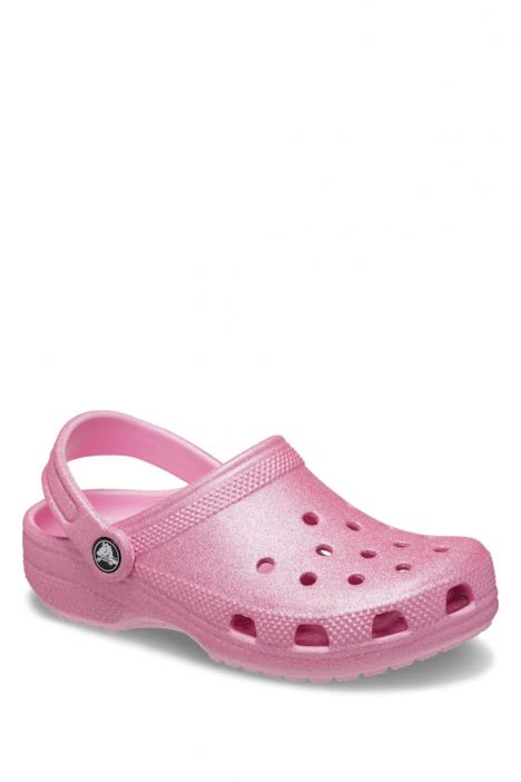 Crocs 206993 Classic Glitter Çocuk Sandalet 28-34 6XE-Pembe Simli/Pink Tweed Glitter