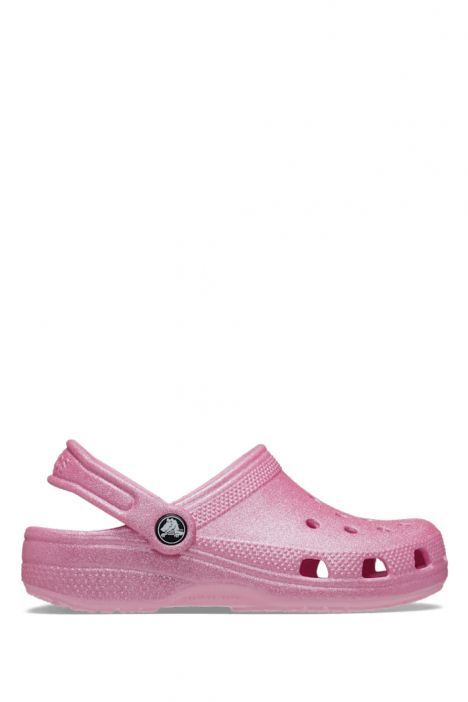 Crocs 206993 Classic Glitter Çocuk Sandalet 28-34 6XE-Pembe Simli/Pink Tweed Glitter