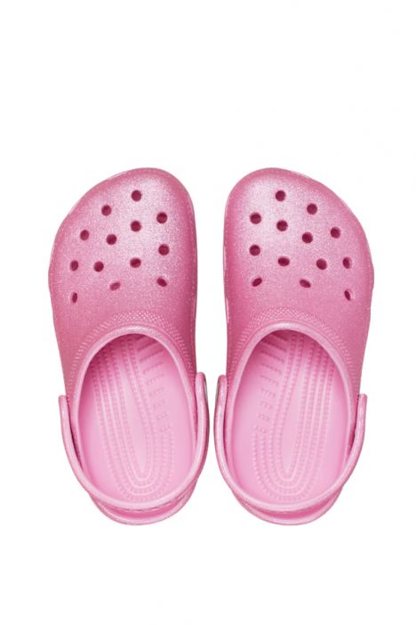 Crocs 206993 Classic Glitter Çocuk Sandalet 28-34 6XE-Pembe Simli/Pink Tweed Glitter