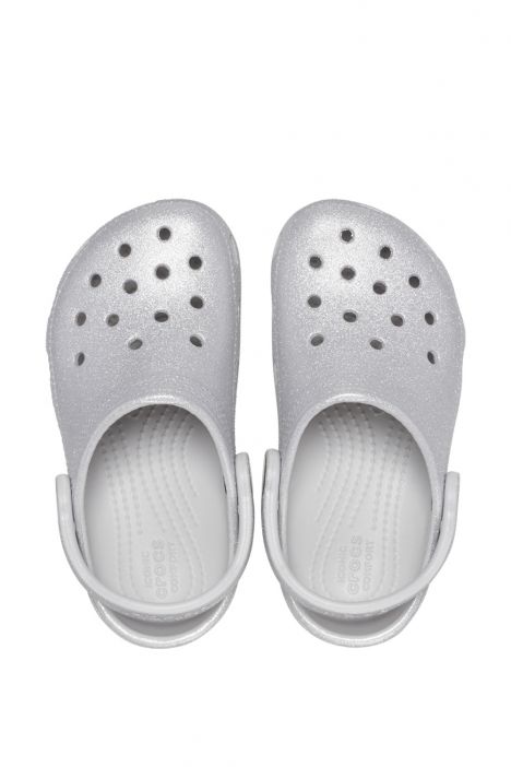 CROCS Crocs 206993 Classic Glitter Cocuk Sandalet 28 34 0IC Gri Silver Glitter