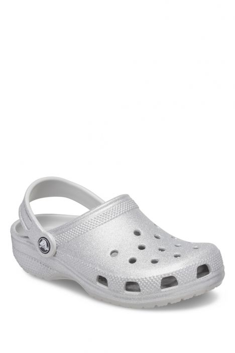 Crocs 206993 Classic Glitter Çocuk Sandalet 28-34 0IC-Gri/Silver Glitter