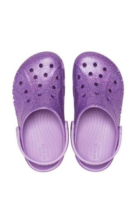 Crocs 207015 Baya Glitter Kız Çocuk Sandalet 28-34 5PR-Mor/Orchid