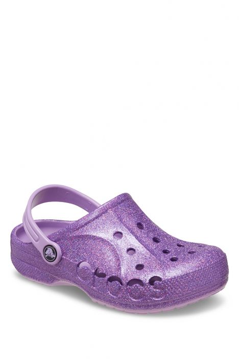 Crocs 207015 Baya Glitter Kız Çocuk Sandalet 28-34 5PR-Mor/Orchid