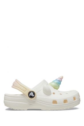 Crocs 209701 Classic IAM Rainbow Unicorn Unisex Çocuk Sandalet 23-27 0WV-Beyaz/Chalk