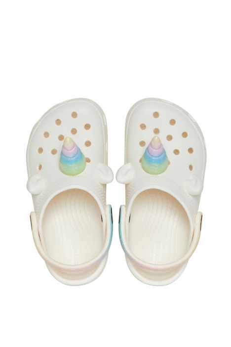 Crocs 209701 Classic IAM Rainbow Unicorn Unisex Çocuk Sandalet 23-27 0WV-Beyaz/Chalk