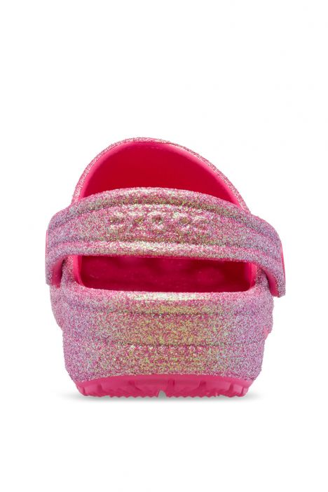 Crocs 210985 Classic Iridescent Glitter Çocuk Sandalet 22-27 6ZQ-Pembe Simli/Dragon Fruit