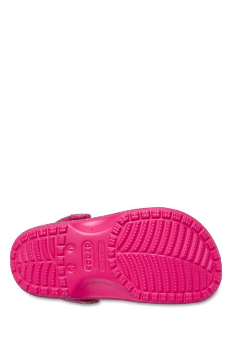 Crocs 210985 Classic Iridescent Glitter Çocuk Sandalet 22-27 6ZQ-Pembe Simli/Dragon Fruit