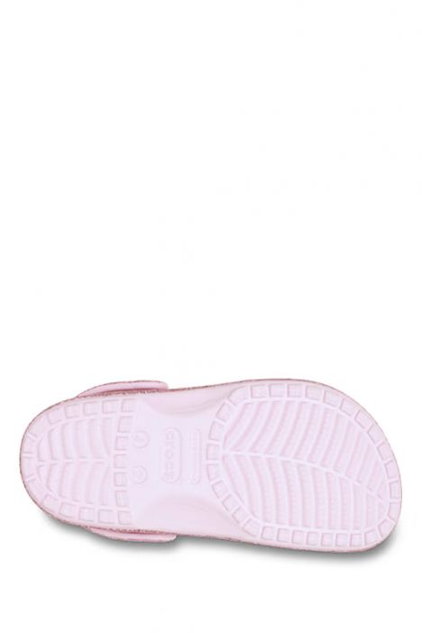 Crocs 211939 Classic Chunky Glitter Clog Kız Çocuk Simli Sandalet 28-35 6ZW-Pink Milk