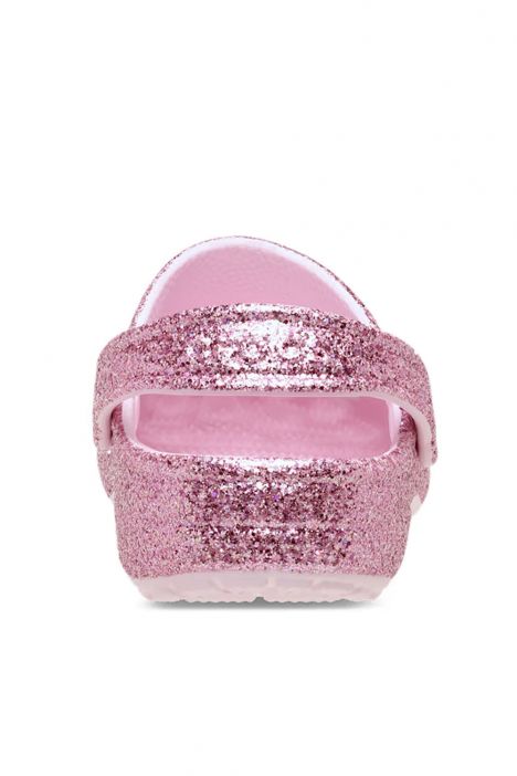 Crocs 211939 Classic Chunky Glitter Clog Kız Çocuk Simli Sandalet 28-35 6ZW-Pink Milk