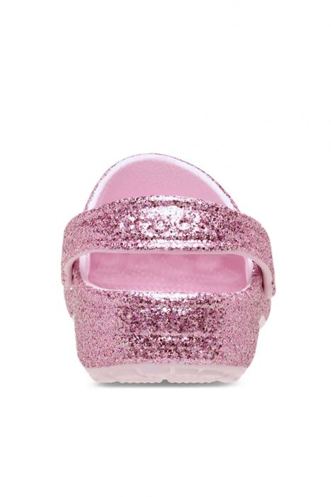 Crocs 211940 Classic Chunky Glitter Clog Kız Çocuk Simli Sandalet 22-28 6ZW-Pink Milk