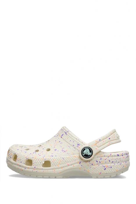 Crocs 212495 Classic Glow Paint Splatter Kız Çocuk Desenli Sandalet 28-35 2MT-Summit White/Multi