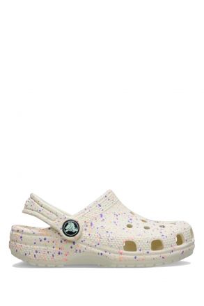 Crocs 212495 Classic Glow Paint Splatter Kız Çocuk Desenli Sandalet 28-35 2MT-Summit White/Multi