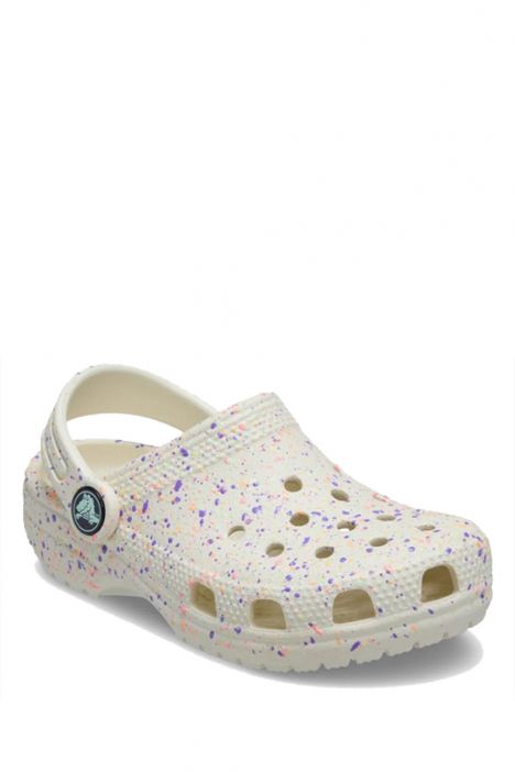 Crocs 212495 Classic Glow Paint Splatter Kız Çocuk Desenli Sandalet 28-35 2MT-Summit White/Multi